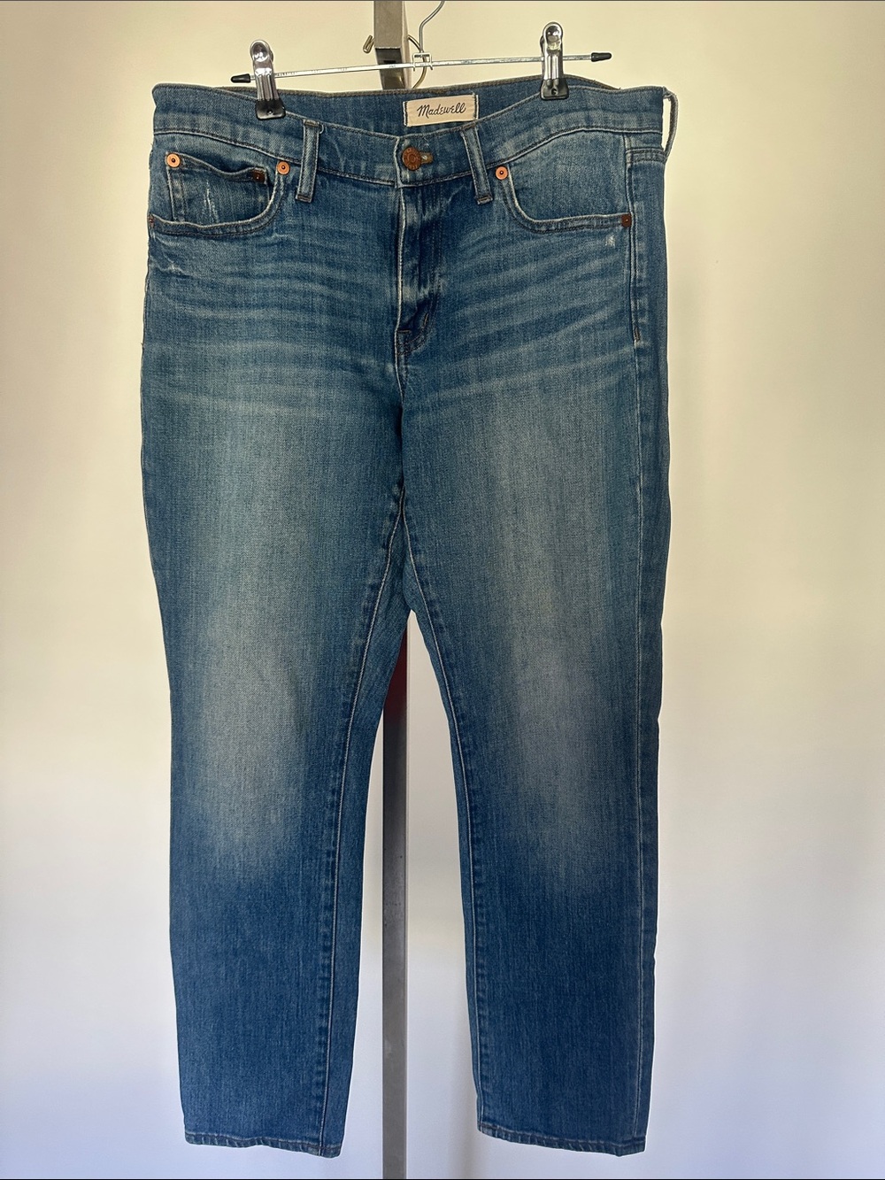 Madewell High-Rise Slim Straight Jeans - Blue - the slim boyjean sz 27